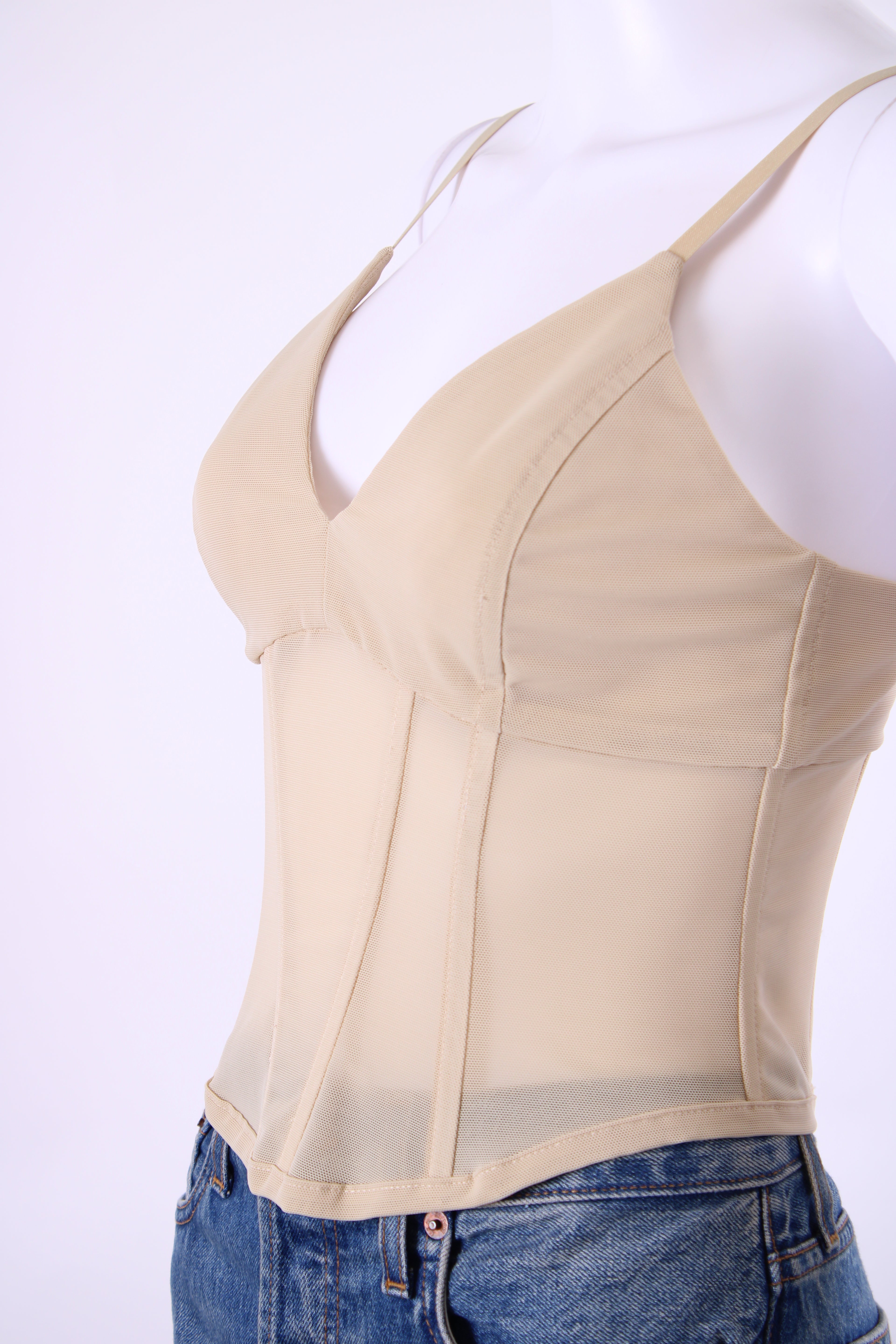 Viktoria & Woods S/S Mesh Corset Top Beige S