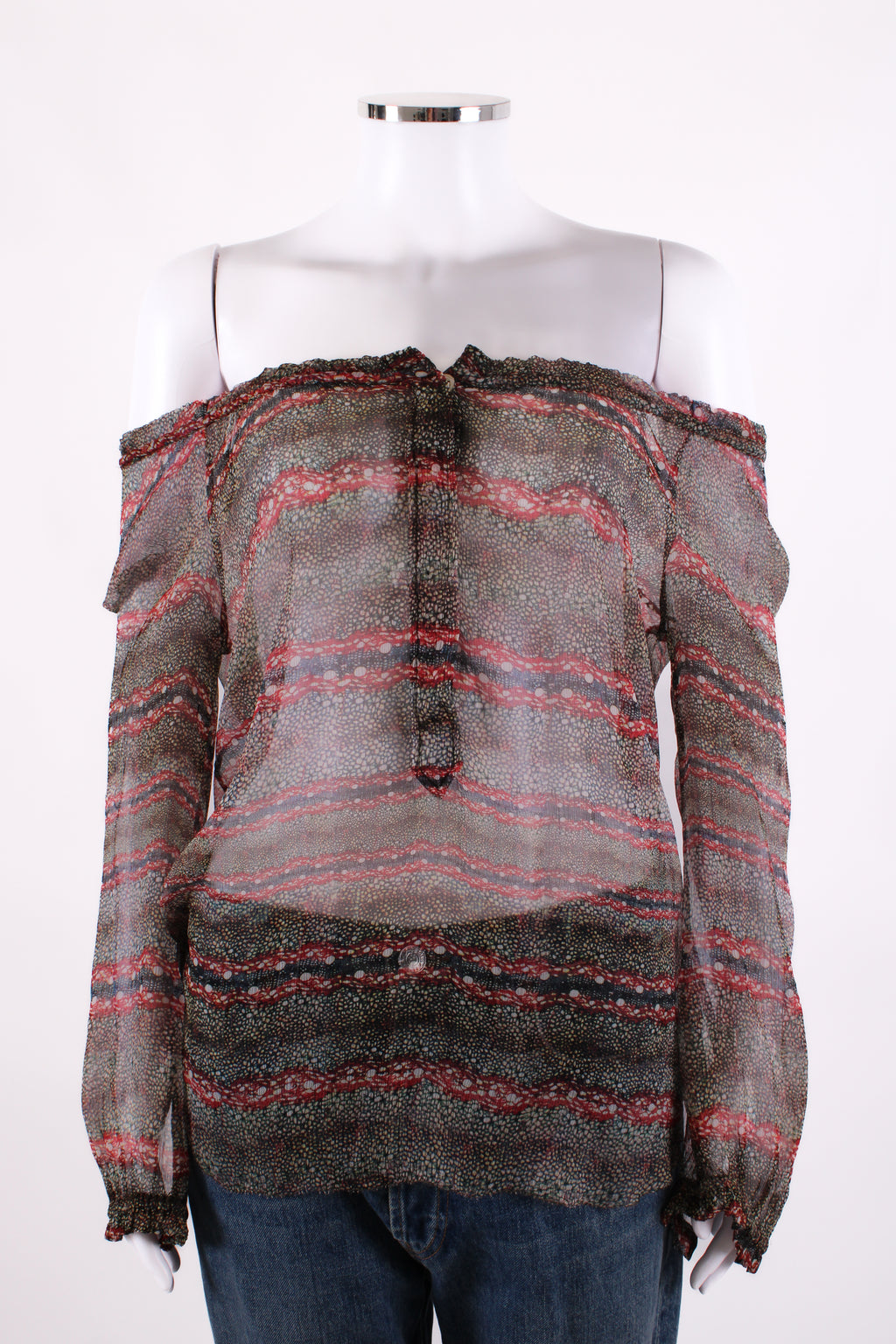 Isabel Marant Etoile L/S Print Blouse Beige/ Red 8