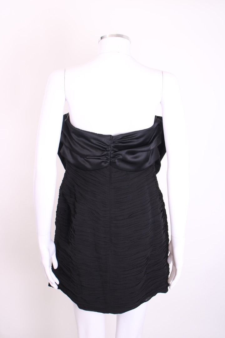 Magda Butrym Rhinestone Bow Ruched Dress Black