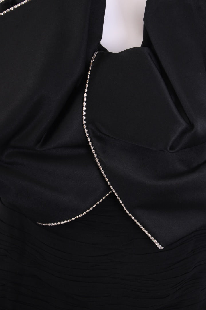 Magda Butrym Rhinestone Bow Ruched Dress Black