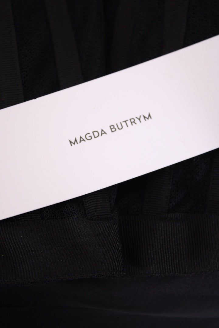 Magda Butrym Rhinestone Bow Ruched Dress Black