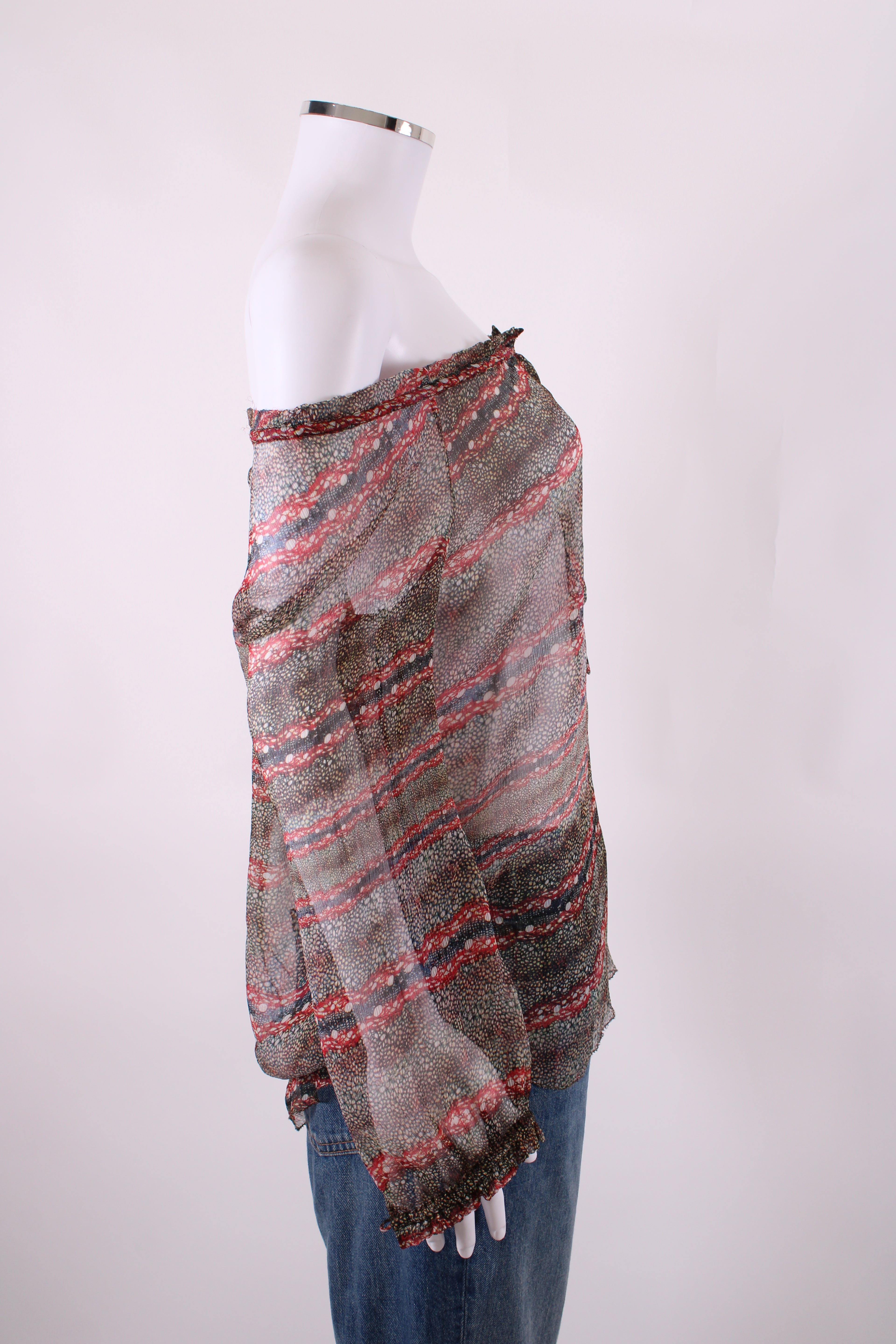 Isabel Marant Etoile L/S Print Blouse Beige/ Red 8