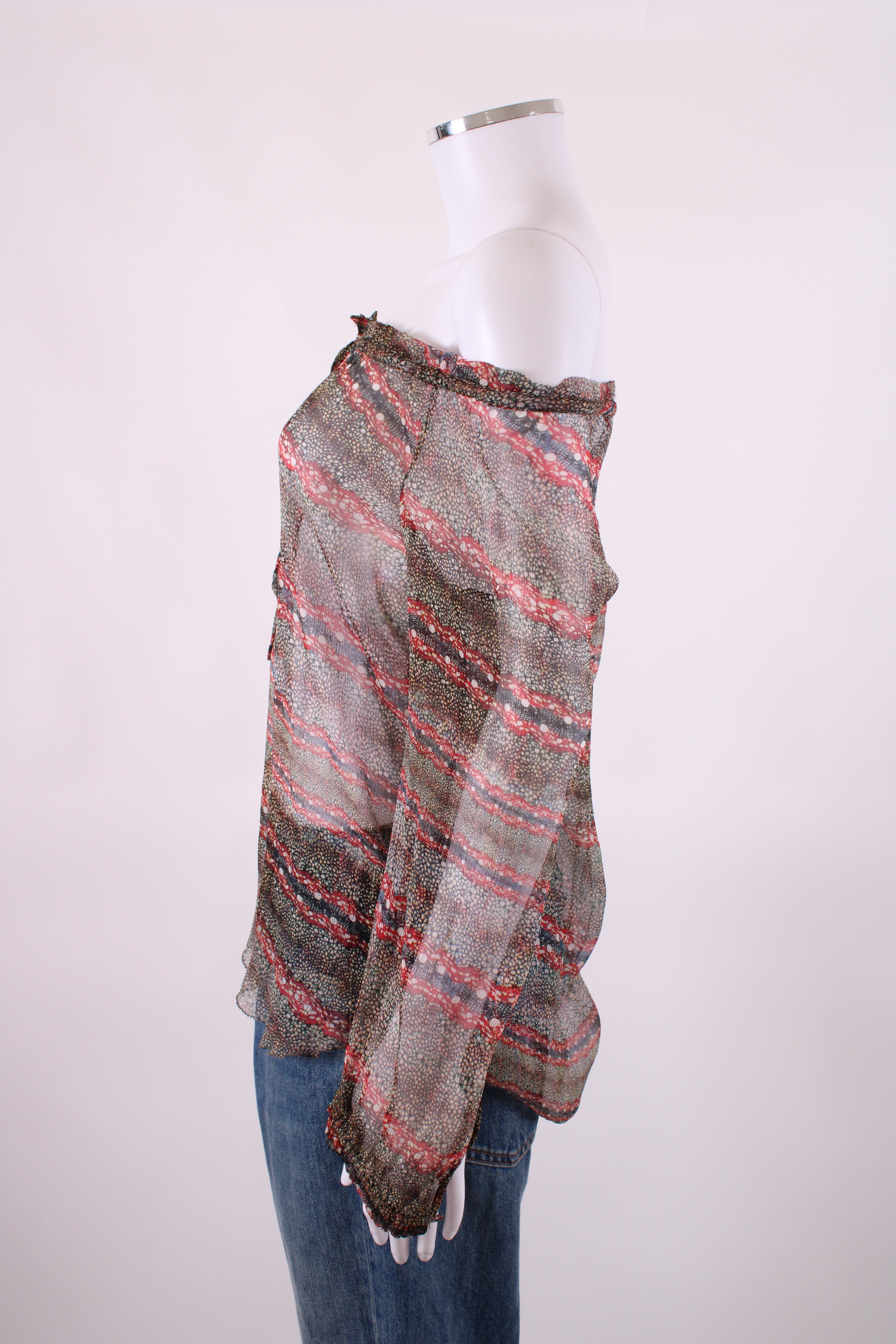 Isabel Marant Etoile L/S Print Blouse Beige/ Red 8
