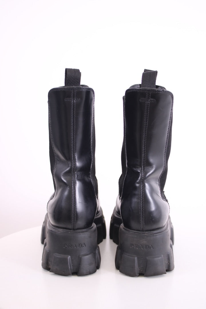 Prada Chunky Ankle Boots Black 36.5