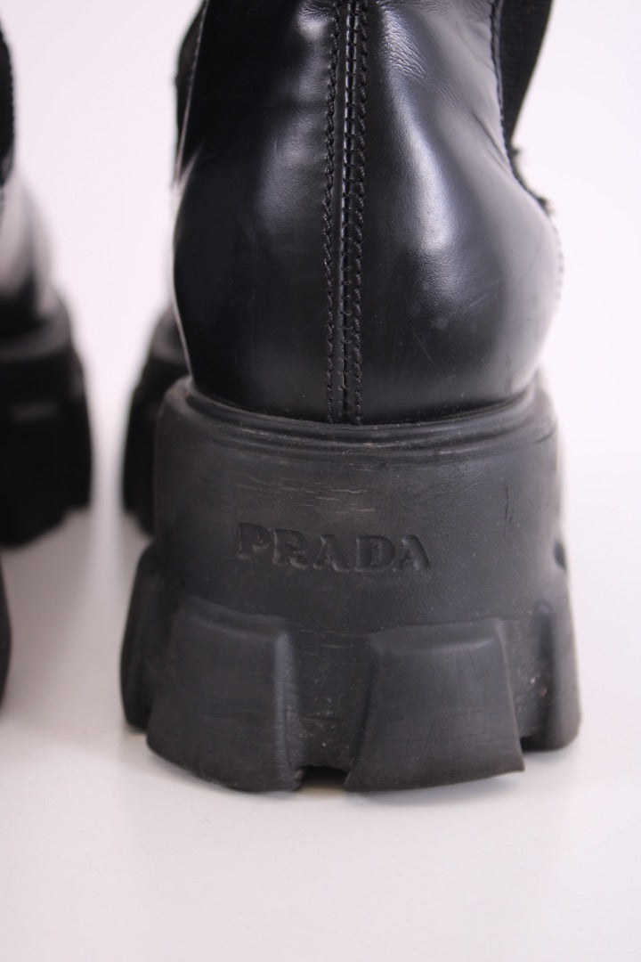 Prada Chunky Ankle Boots Black 36.5