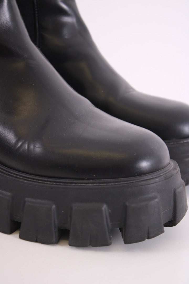 Prada Chunky Ankle Boots Black 36.5