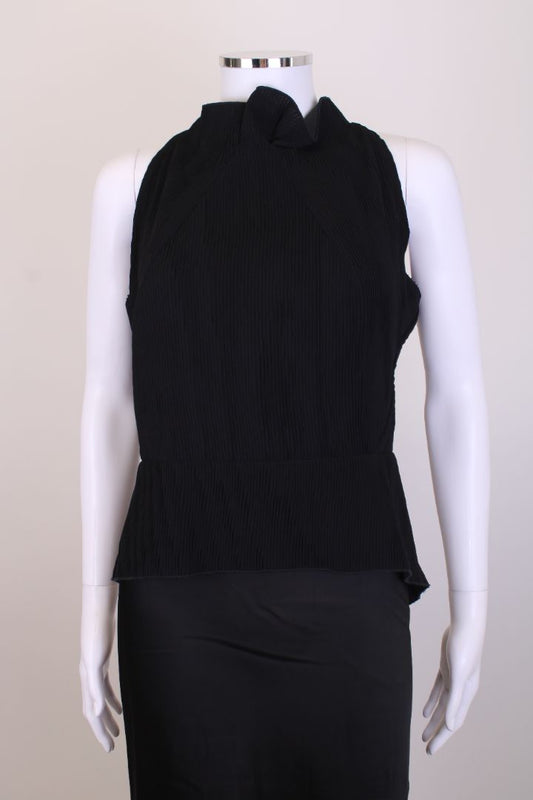 Roland Mouret S/S Pleated Top Black 14