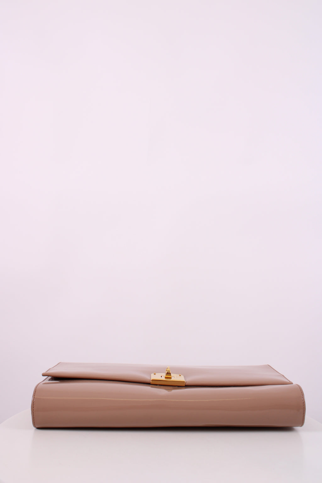 Sergio Rossi Patent Clutch Nude