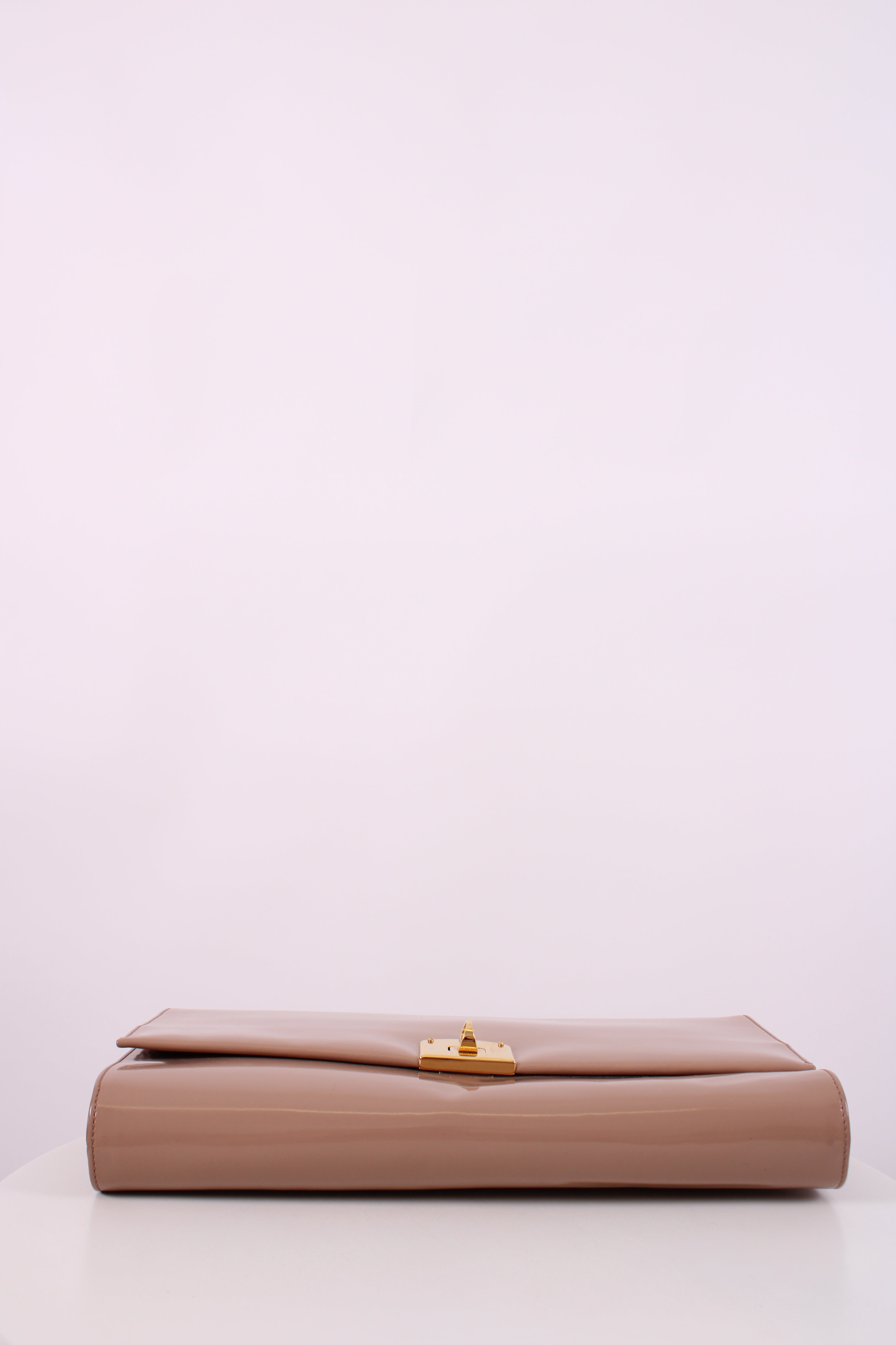 Sergio Rossi Patent Clutch Nude
