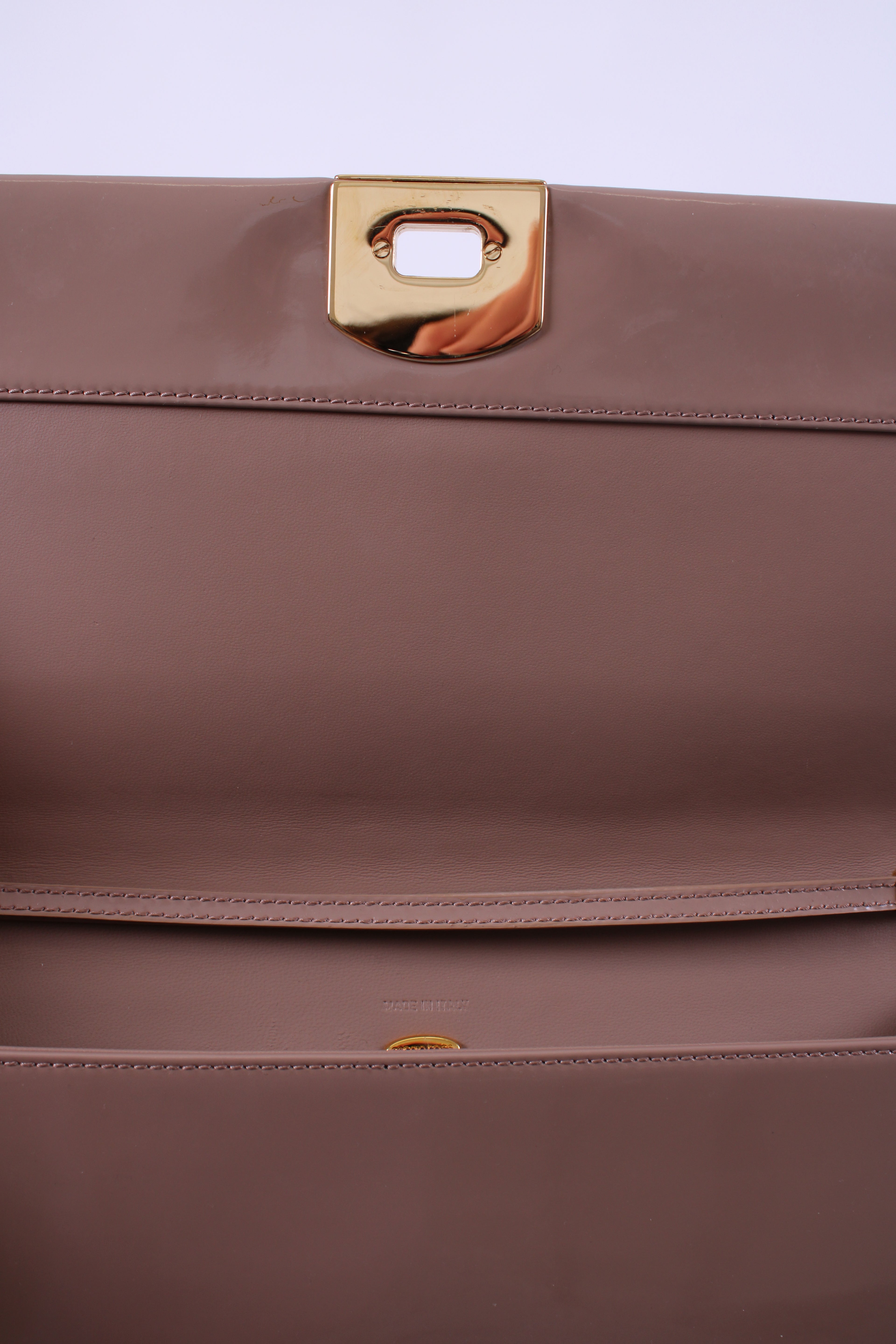 Sergio Rossi Patent Clutch Nude