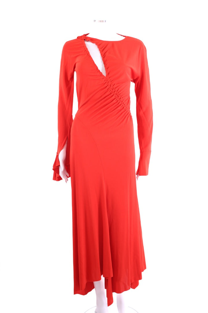 Victoria Beckham Cut Out Dress Orange 10