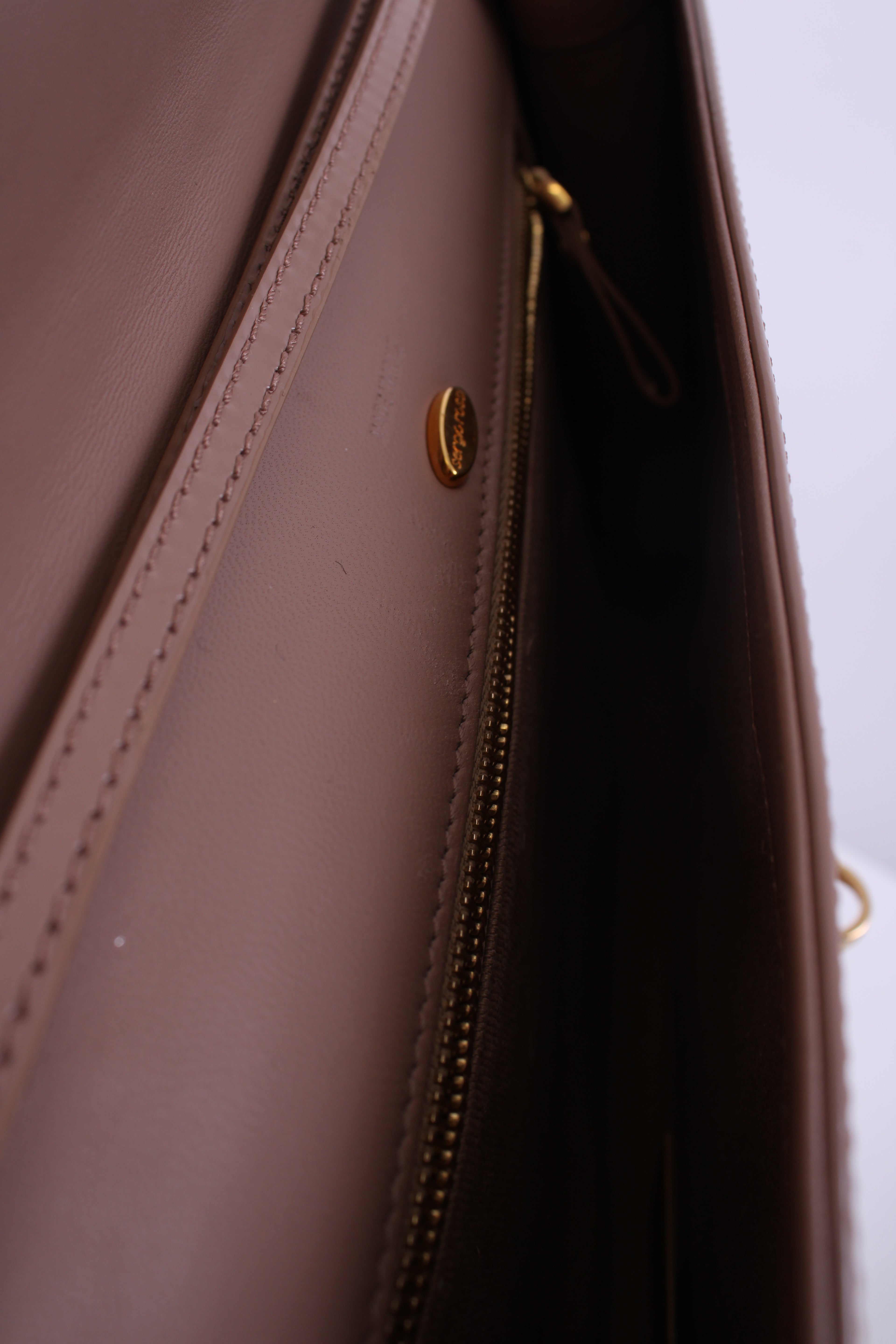 Sergio Rossi Patent Clutch Nude
