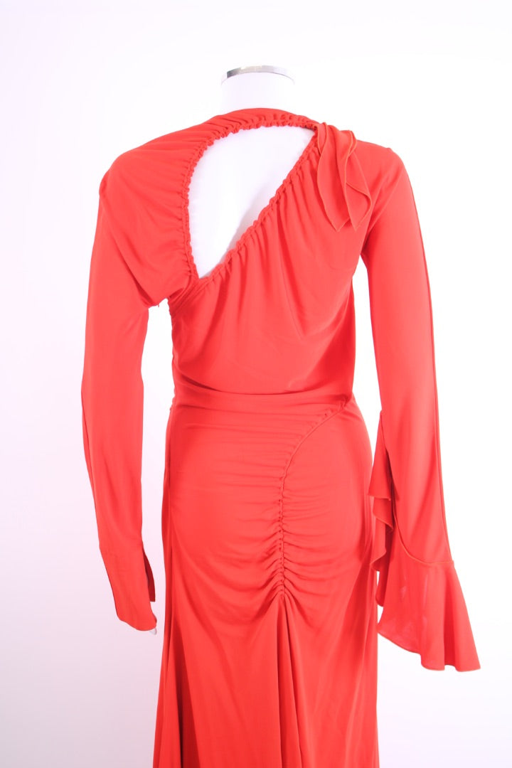 Victoria Beckham Cut Out Dress Orange 10