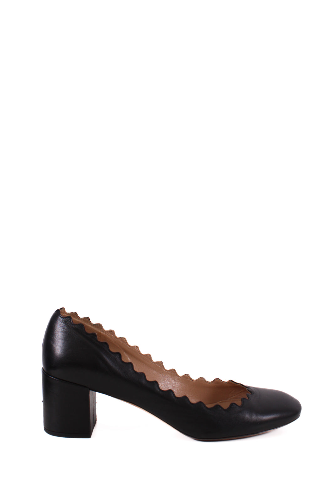 Chloe Scalloped Edge Heels Black 37.5