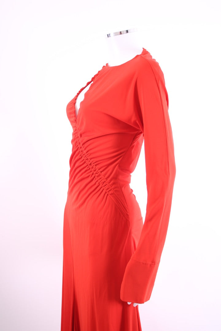 Victoria Beckham Cut Out Dress Orange 10