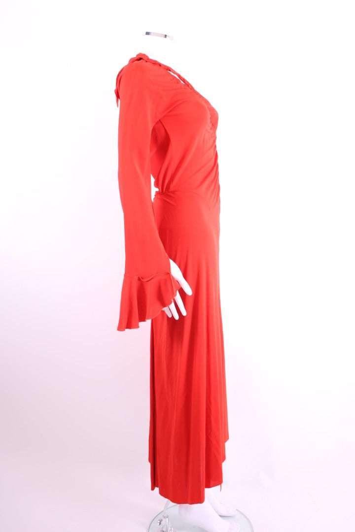 Victoria Beckham Cut Out Dress Orange 10