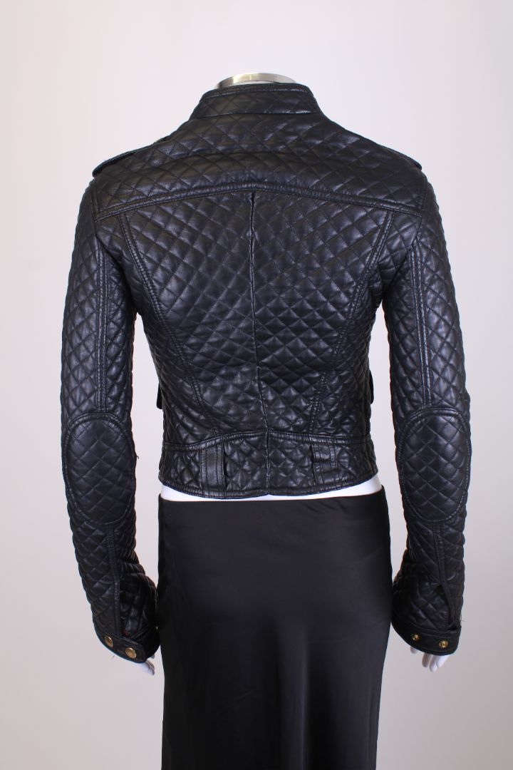 D&G Quilted Leather Jacket Black S