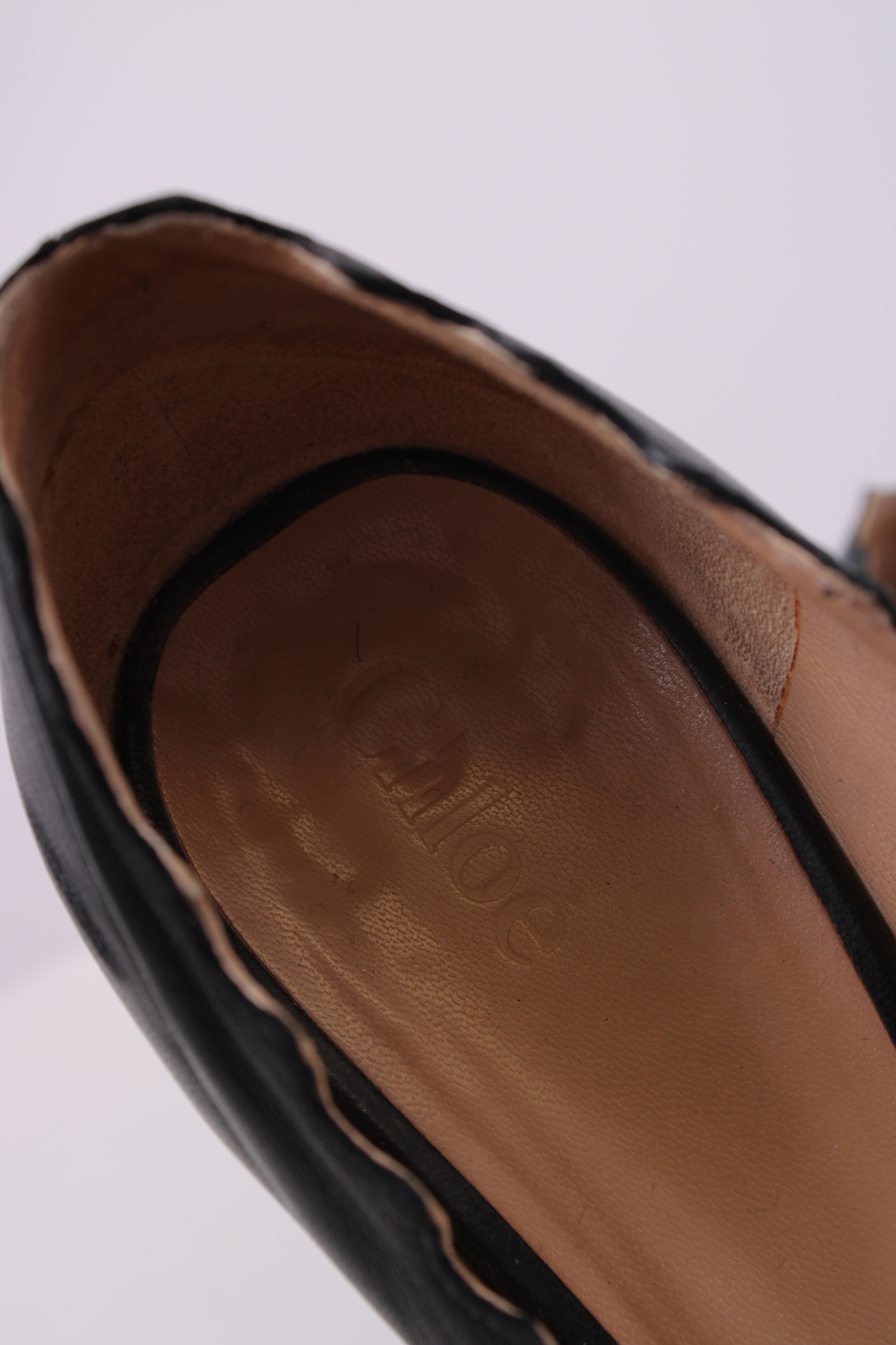 Chloe Scalloped Edge Heels Black 37.5