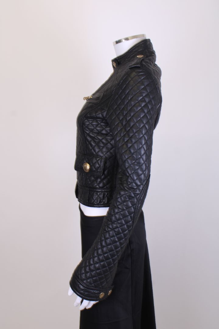 D&G Quilted Leather Jacket Black S