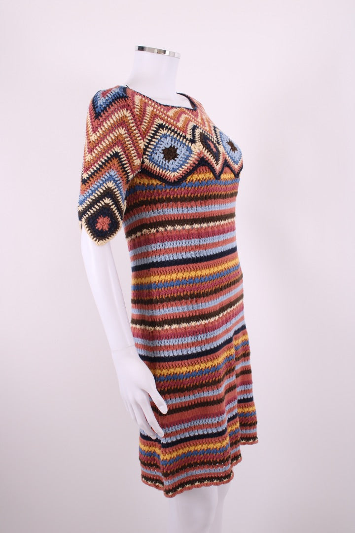 See By Chloe S/S Crochet Dress Brown/ Blue M