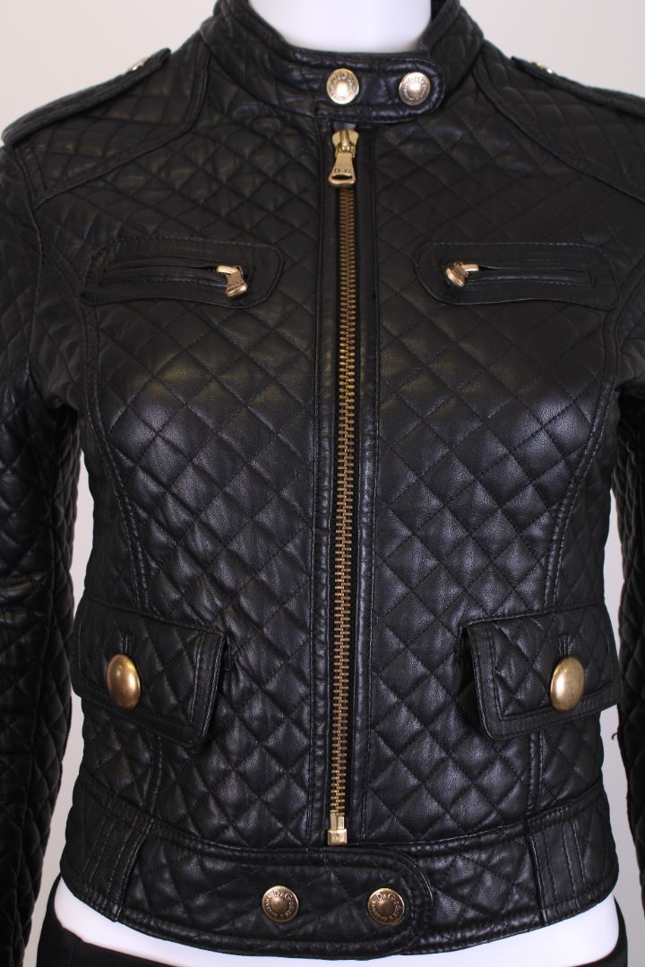 D&G Quilted Leather Jacket Black S