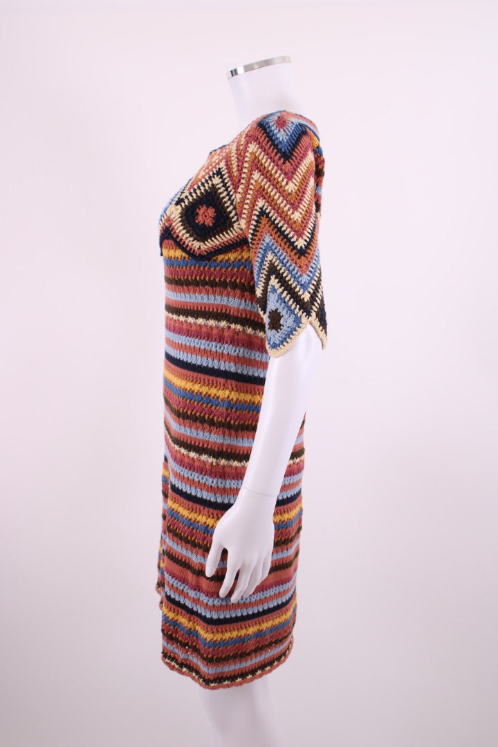 See By Chloe S/S Crochet Dress Brown/ Blue M