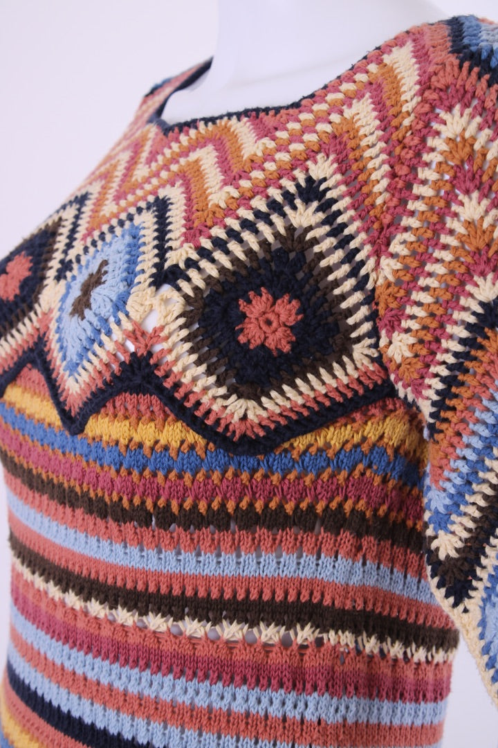 See By Chloe S/S Crochet Dress Brown/ Blue M