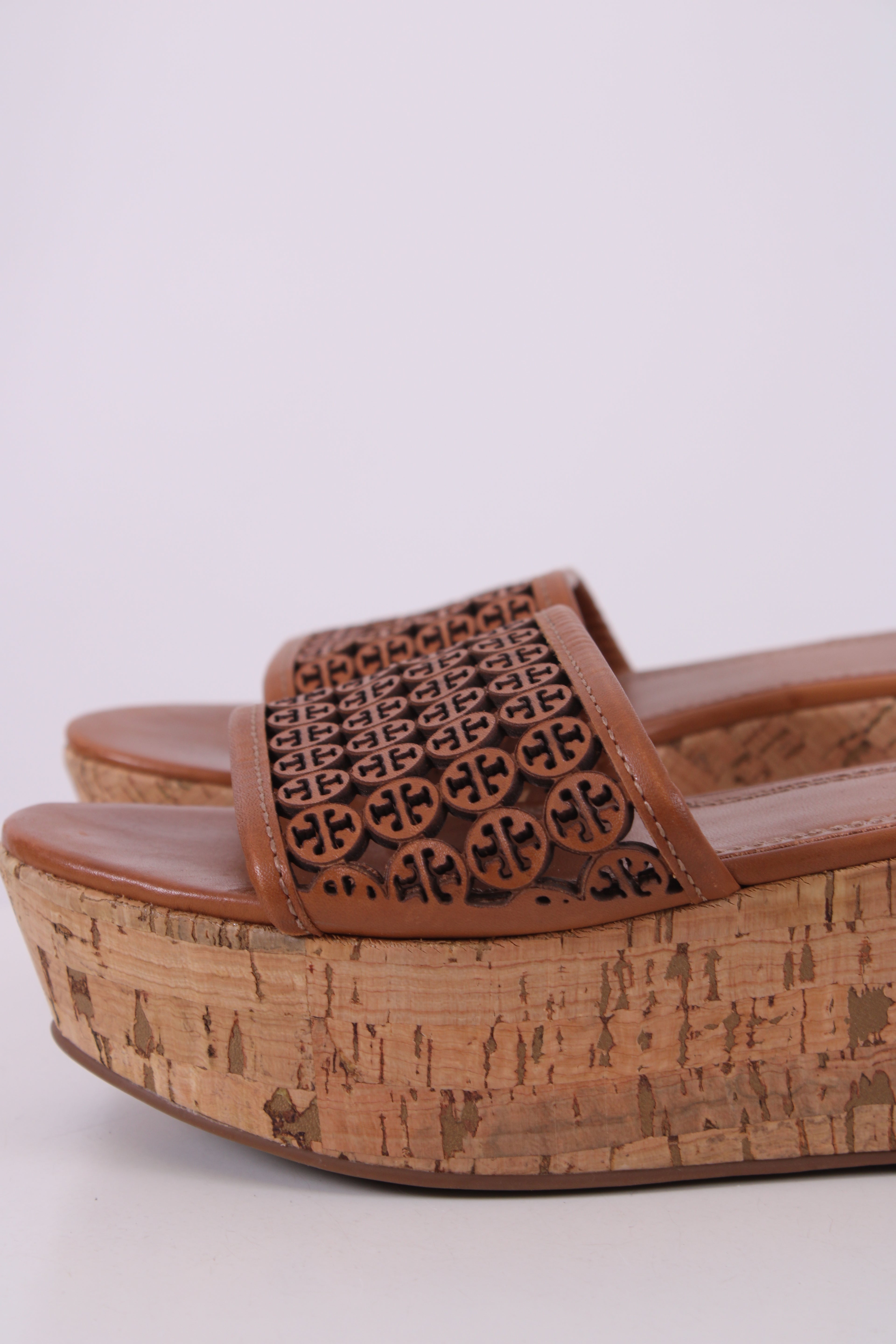 Tory Burch Flatform Cork Wedges Tan 37