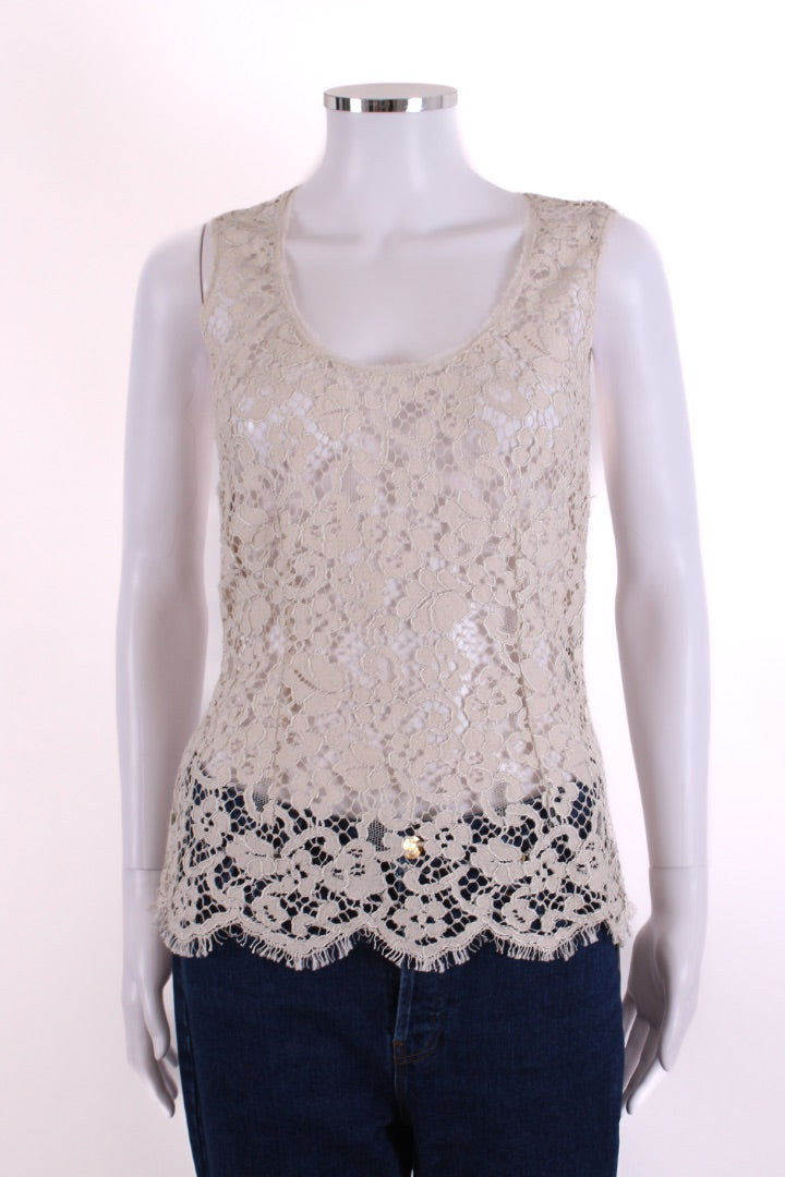Dolce & Gabbana S/S Lace Top Cream 10