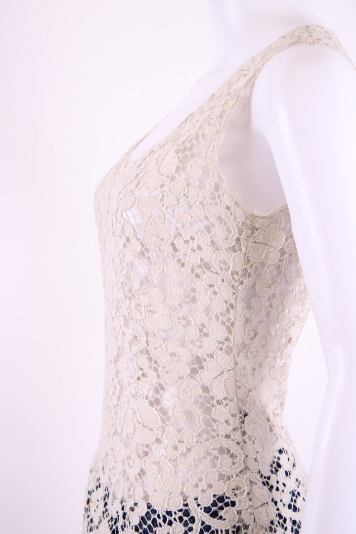 Dolce & Gabbana S/S Lace Top Cream 10