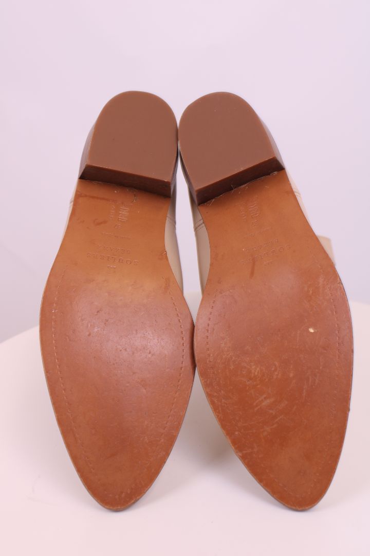 Sezane Ankle Cowboy Boots Cream 37