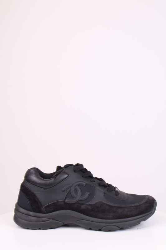 Chanel CC Suede Trainers Black 39.5