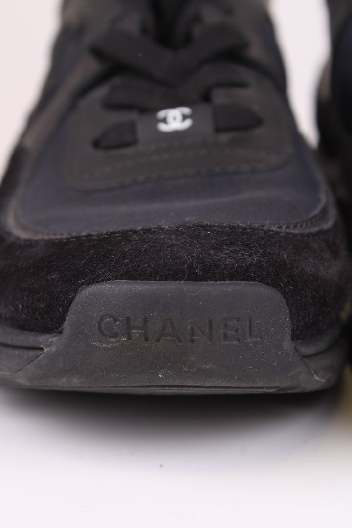 Chanel CC Suede Trainers Black 39.5