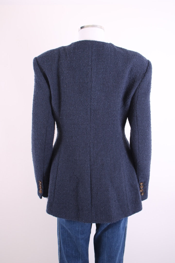 Malina Carol Fitted Boucle Jacket Navy S