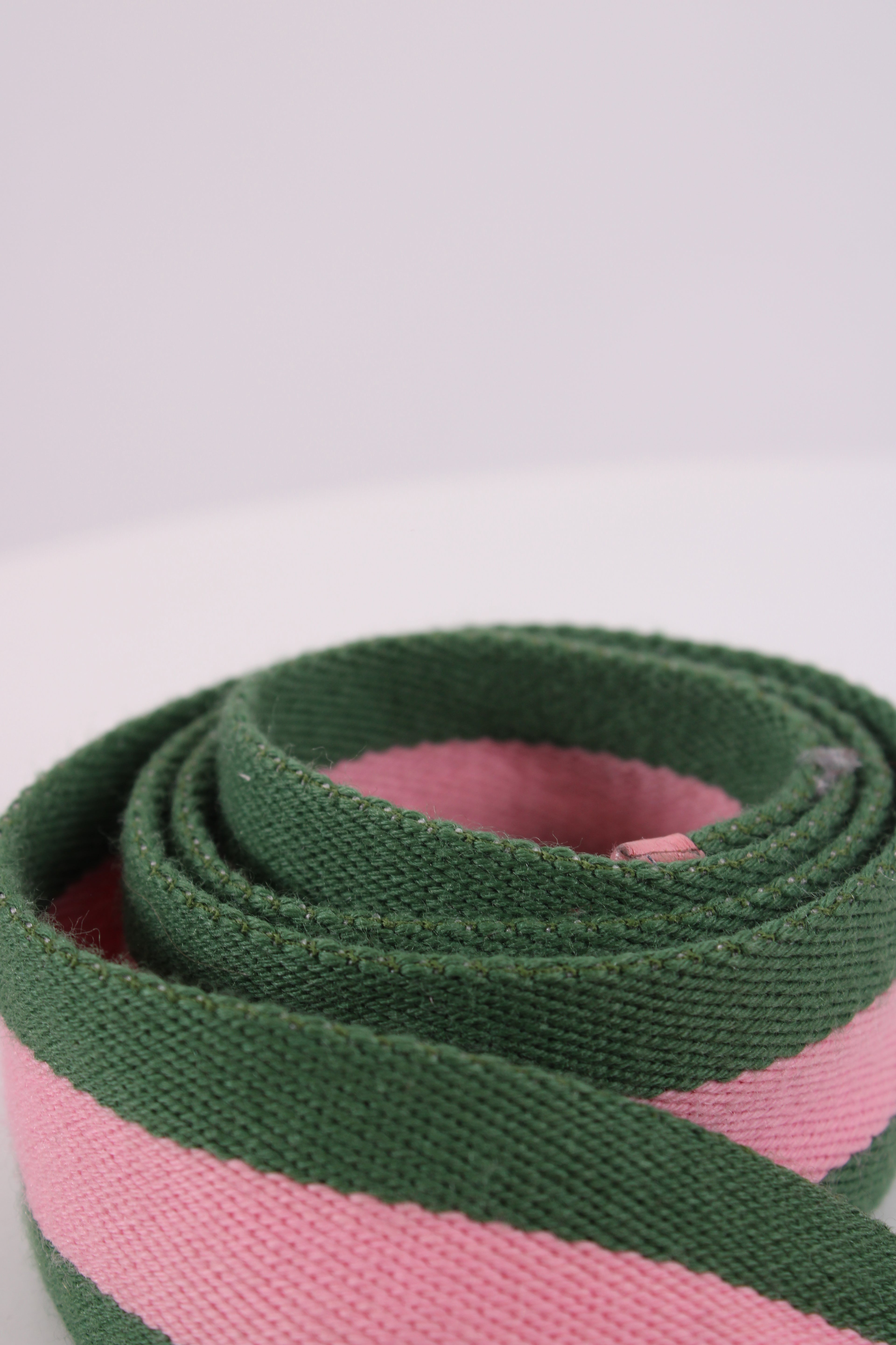 Gucci Stripe Bamboo Buckle Belt Green/ Pink 80.32