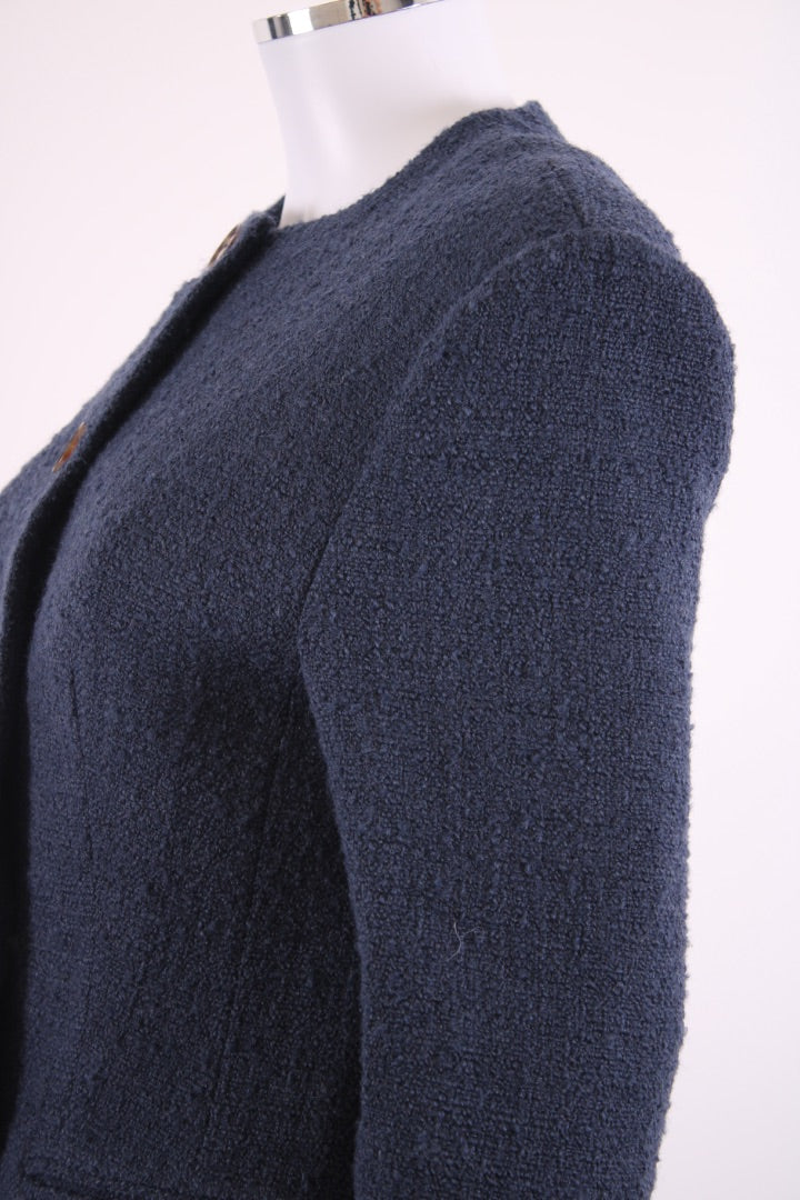 Malina Carol Fitted Boucle Jacket Navy S