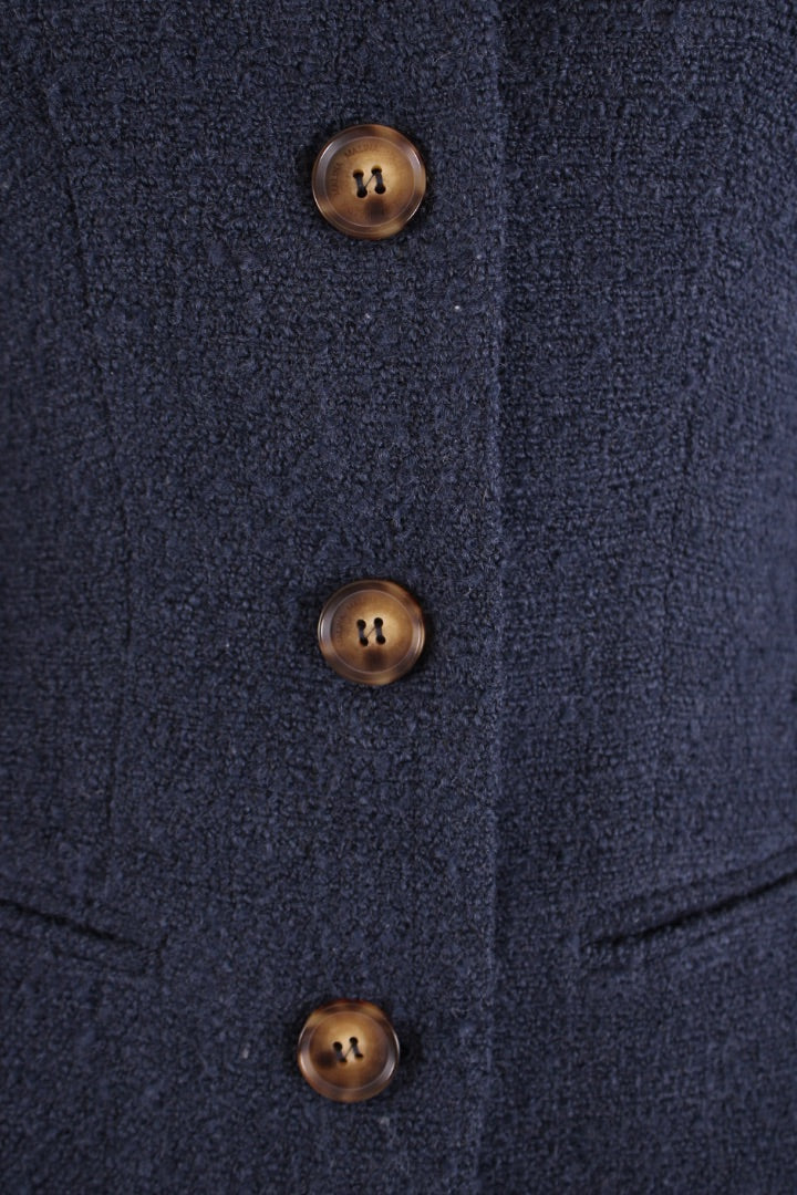 Malina Carol Fitted Boucle Jacket Navy S