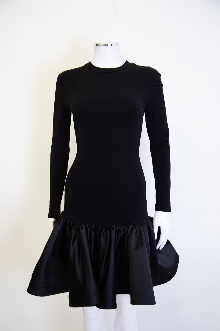 AZ Factory L/S Ruffle Hem Dress Black 8