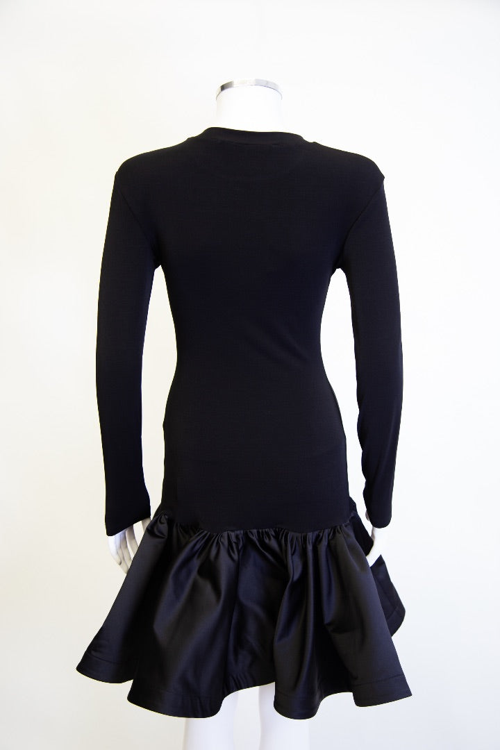 AZ Factory L/S Ruffle Hem Dress Black 8