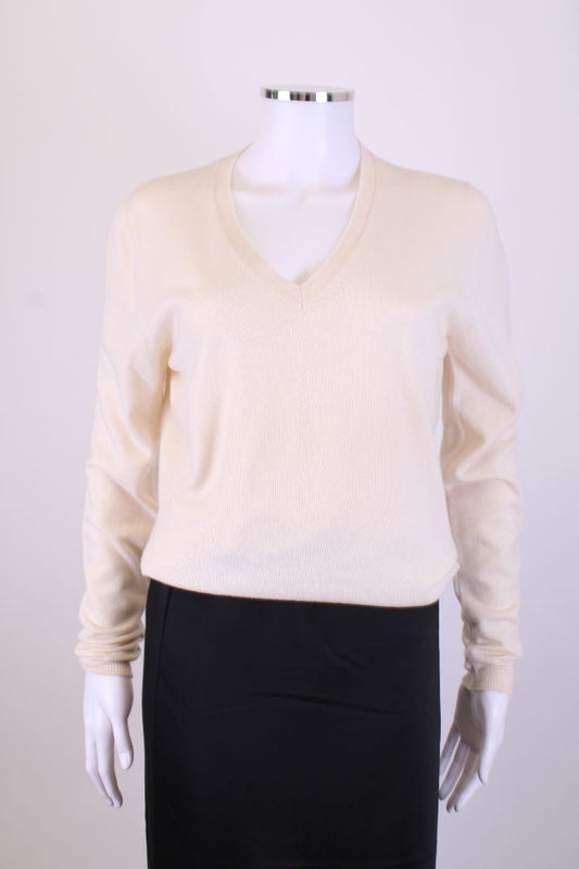Falconeri L/S V Neck Cashmere Jumper Cream M