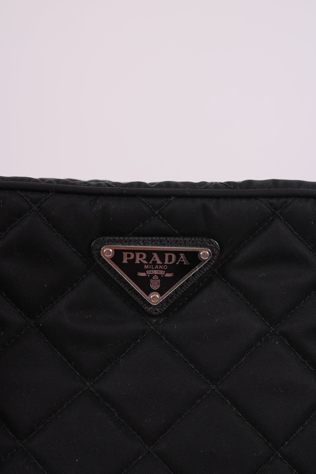 Prada Quilted Nylon Tessuto Shoulder Bag Medium Black