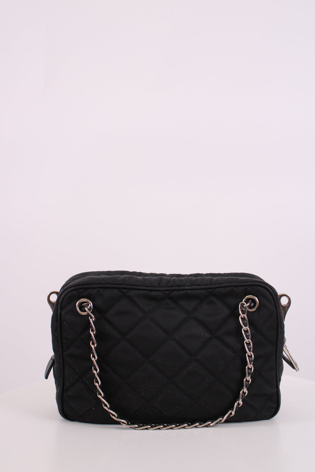 Prada Quilted Nylon Tessuto Shoulder Bag Medium Black