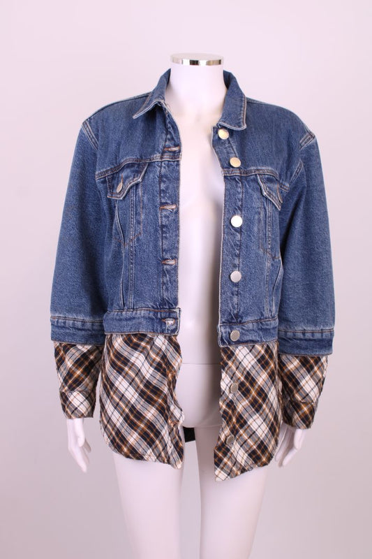 Maje Check Trim Jacket Denim 8
