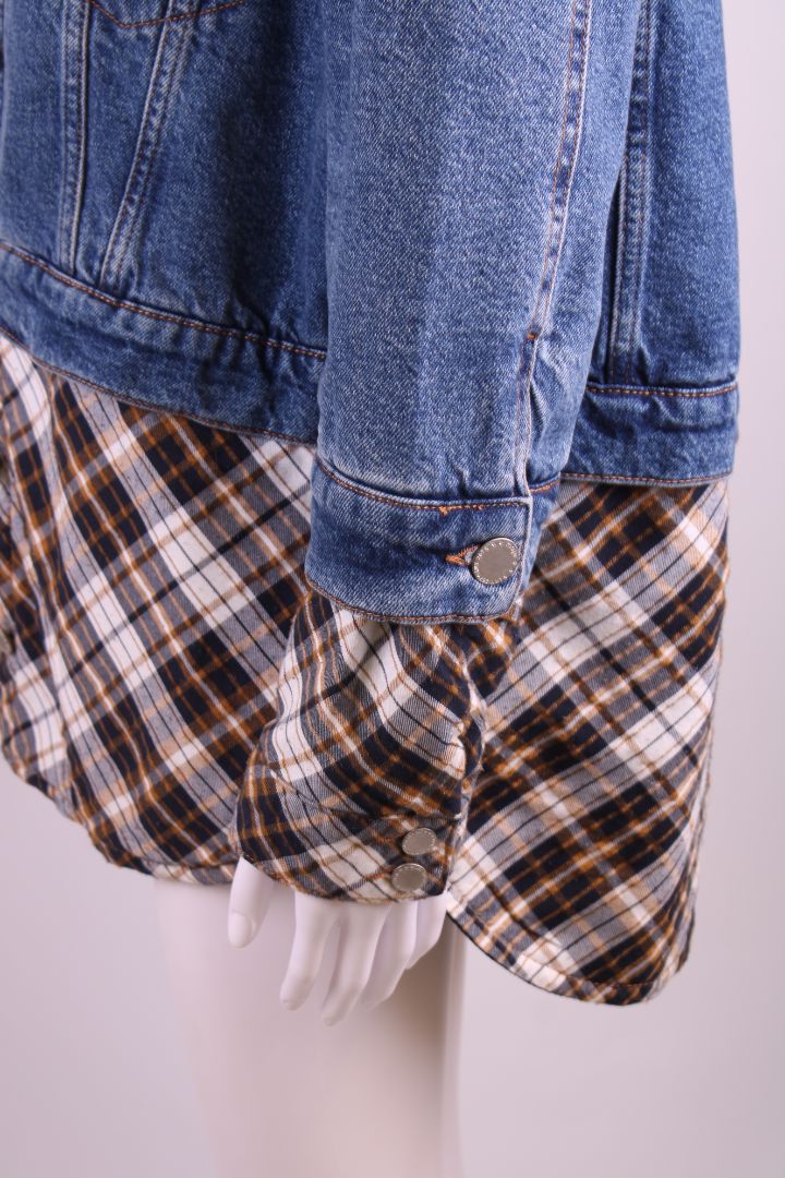 Maje Check Trim Jacket Denim 8