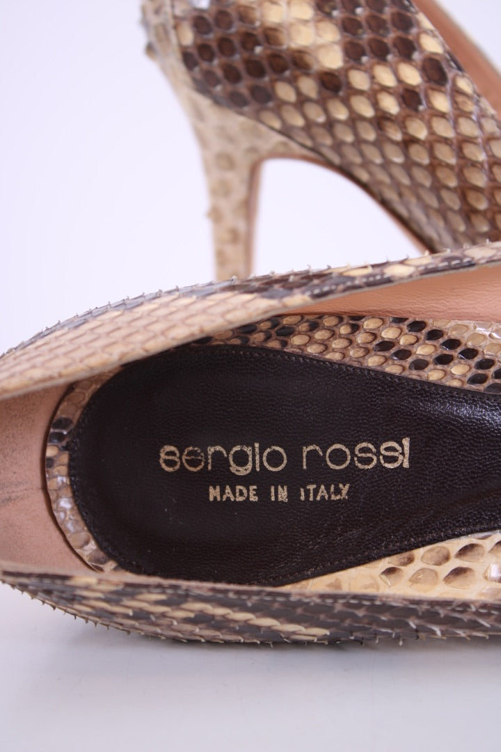 Sergio Rossi Python Square toe heels Snakeskin 39