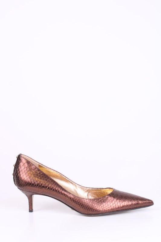 Dolce & Gabbana Python pointed toe kitten heels Bronze Python 38.5