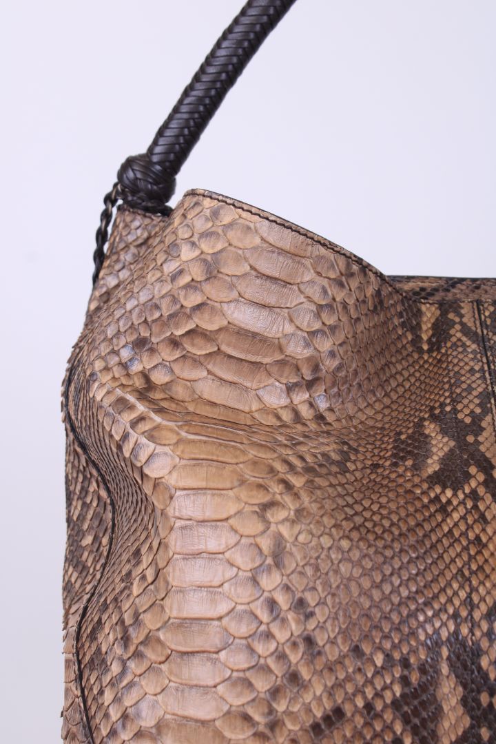 Roberto Cavalli Python/snake hobo bag Brown Large