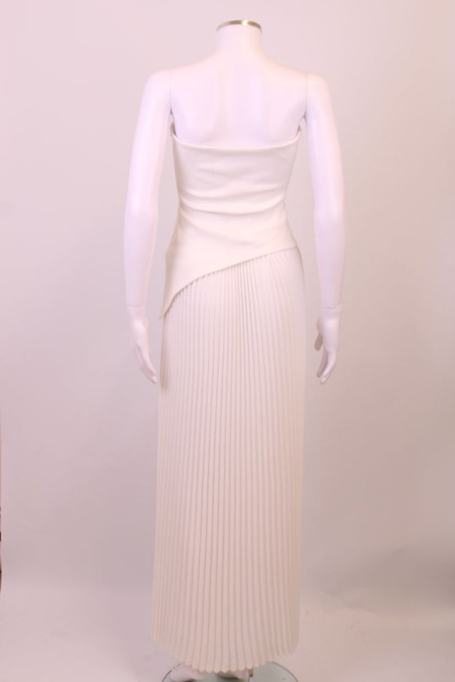 Arakii Strapless Pleated Dress White S