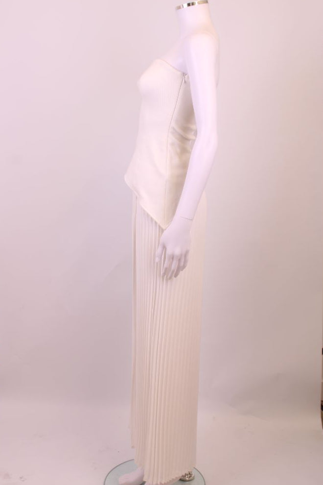 Arakii Strapless Pleated Dress White S
