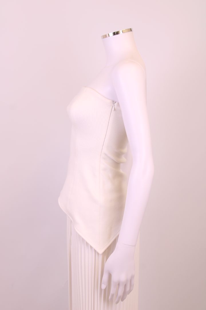 Arakii Strapless Pleated Dress White S